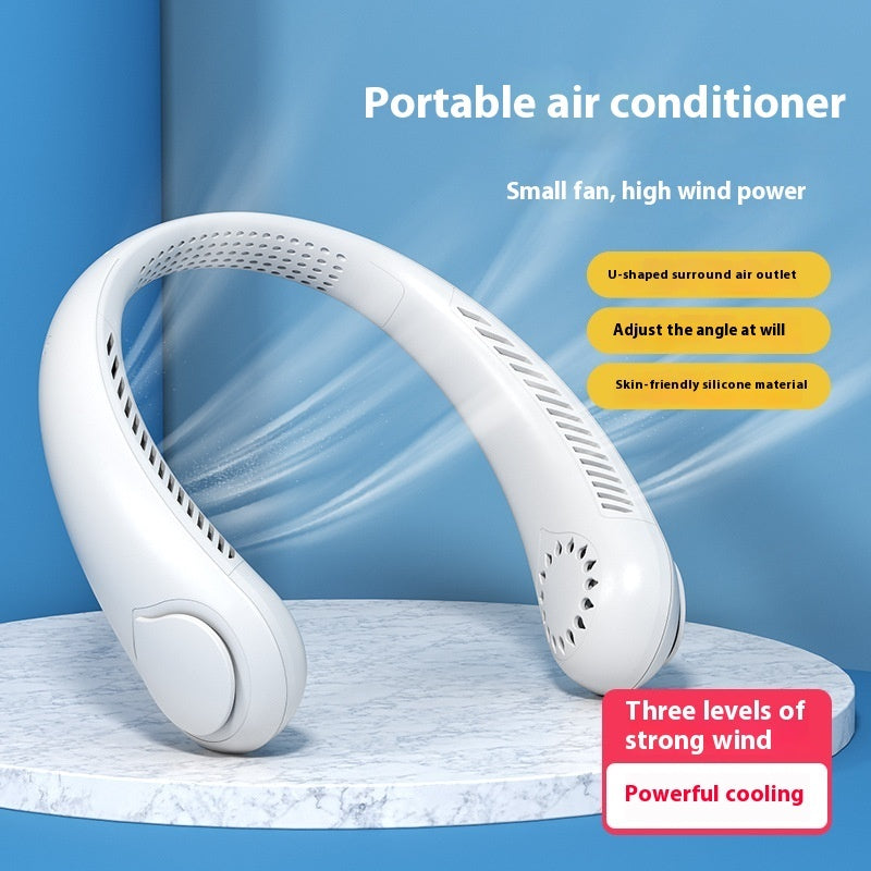New Lazy Hanging Neck Fan Mute Outdoor Sports USB Small Fan