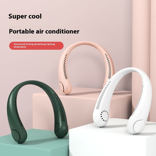 New Lazy Hanging Neck Fan Mute Outdoor Sports USB Small Fan