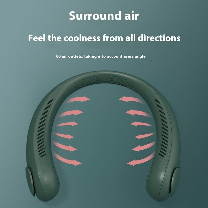 New Lazy Hanging Neck Fan Mute Outdoor Sports USB Small Fan