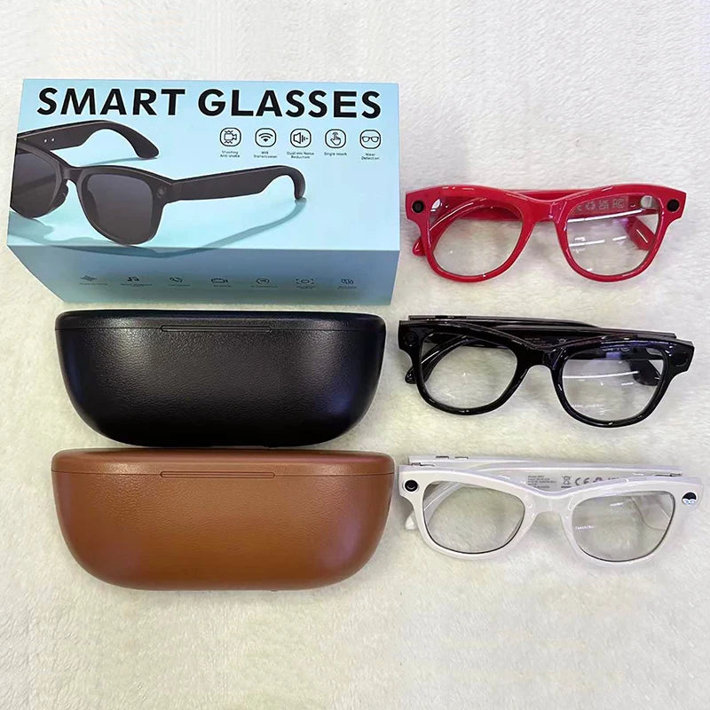 Newest Smart Glasses with Exclusive Charging Case M02 Ultra 4K HD Camera AI Translation Recognition Bluetooth Call Music Glasses