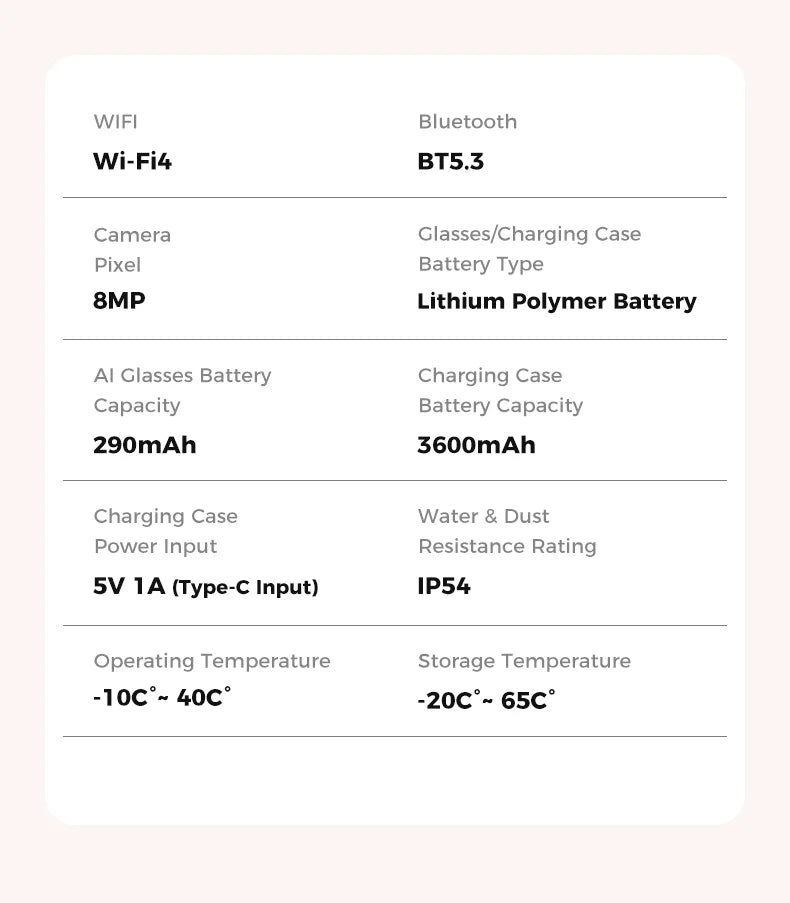 Newest Smart Glasses with Exclusive Charging Case M02 Ultra 4K HD Camera AI Translation Recognition Bluetooth Call Music Glasses