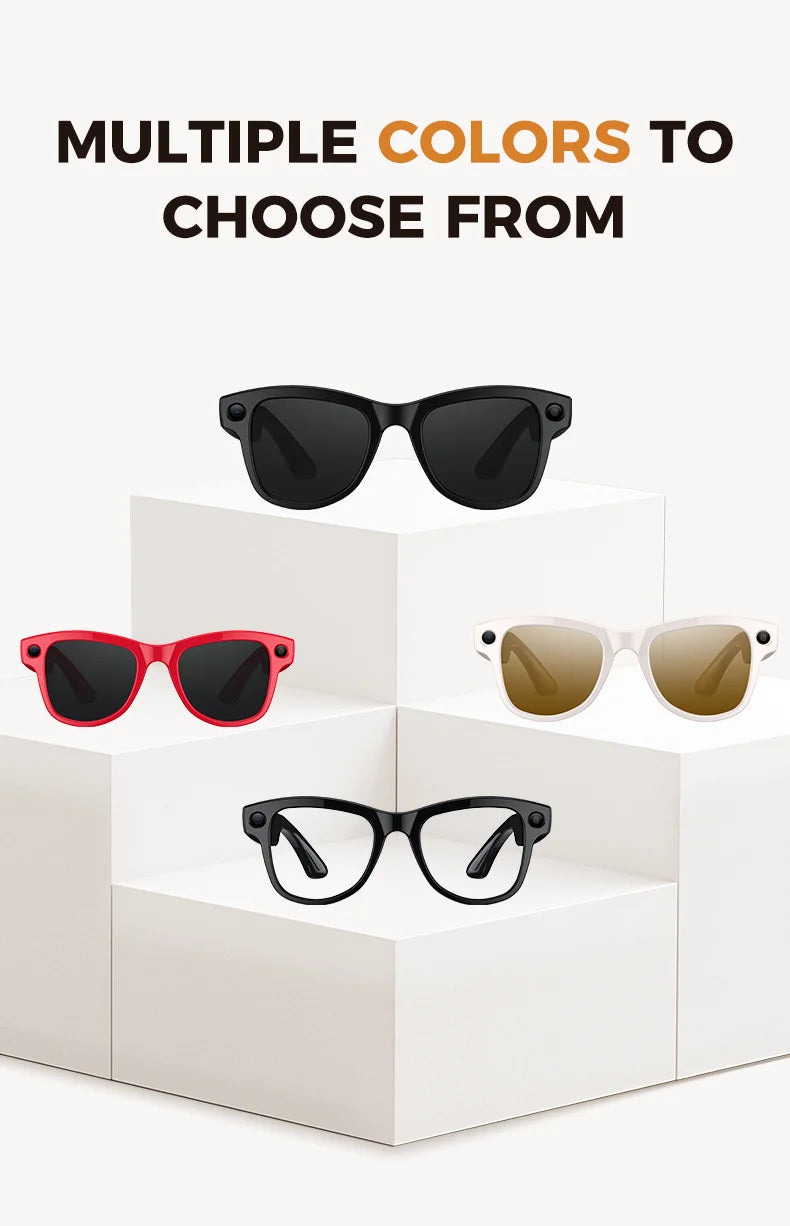 Newest Smart Glasses with Exclusive Charging Case M02 Ultra 4K HD Camera AI Translation Recognition Bluetooth Call Music Glasses