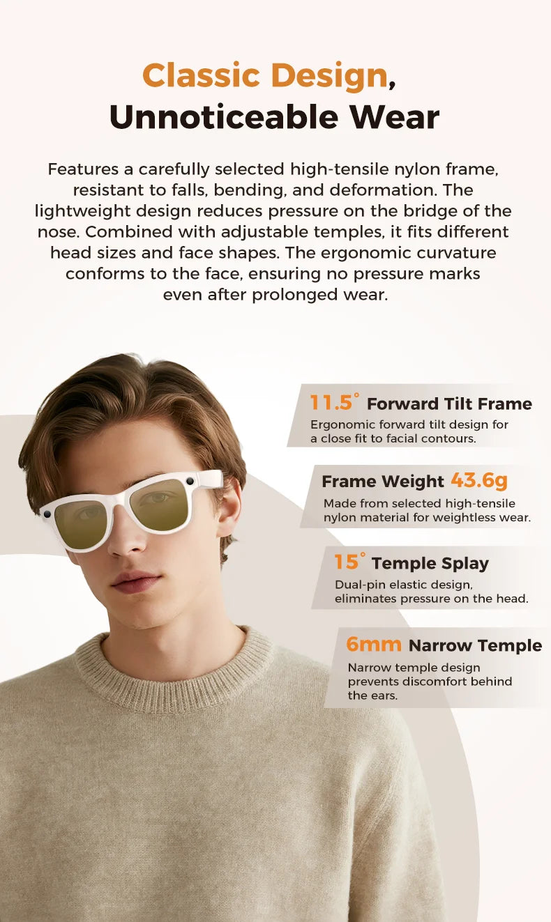 Newest Smart Glasses with Exclusive Charging Case M02 Ultra 4K HD Camera AI Translation Recognition Bluetooth Call Music Glasses